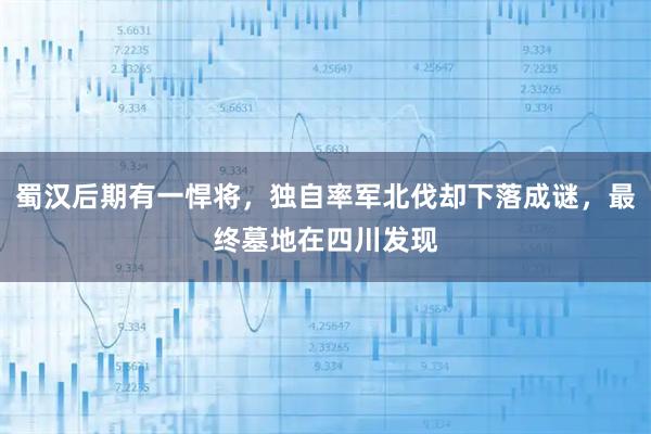 蜀汉后期有一悍将，独自率军北伐却下落成谜，最终墓地在四川发现